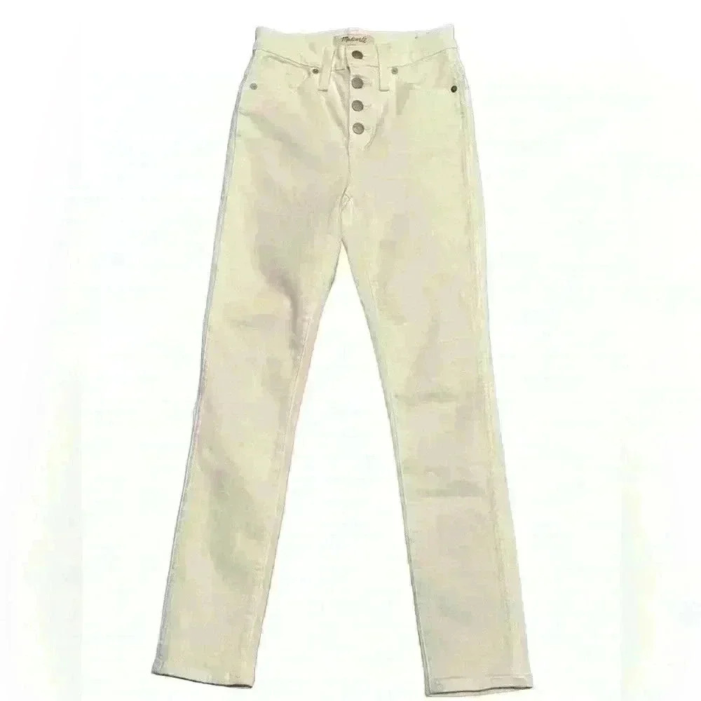 Madewell 10” high rise white skinny crop size 23